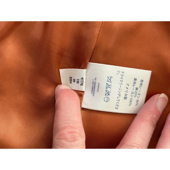 Vintage Lands' End Orange Blazer Two Button Lined Women's 8 - Picture 7 of 8